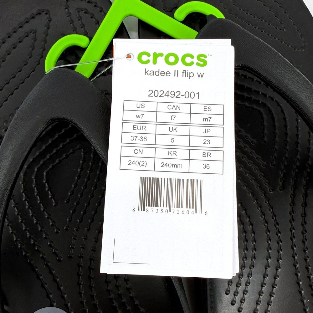 Crocs Kadee II Flip W Black Womens Size 7 Sandals Beach Vaca Pool 202492-001 NEW - Picture 7 of 9